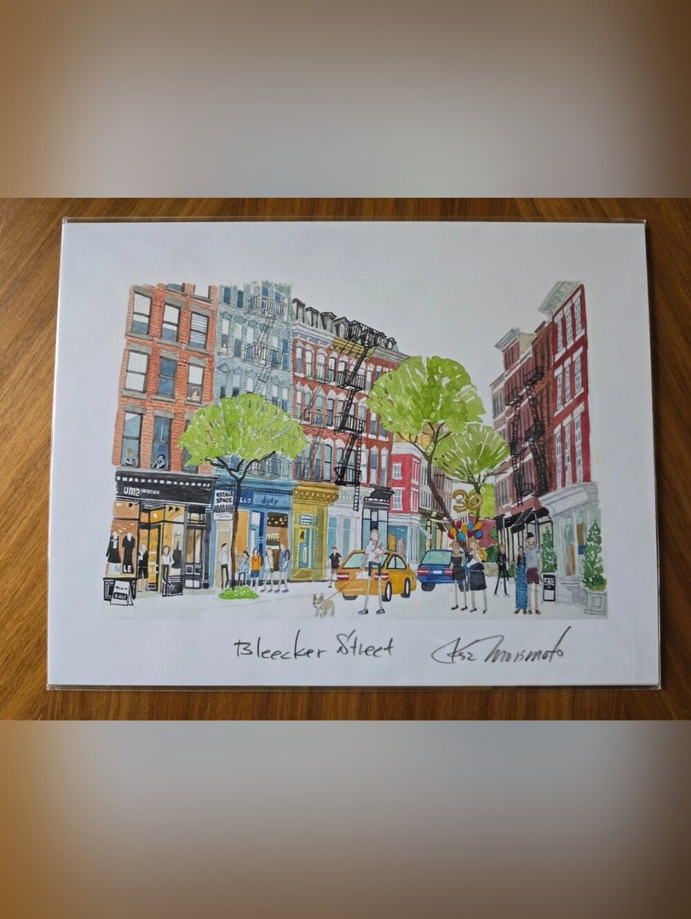 RARE OPPORTUNITY- Kazuya Morimoto NYC Village Art Watercolor Signed Print *NEW*